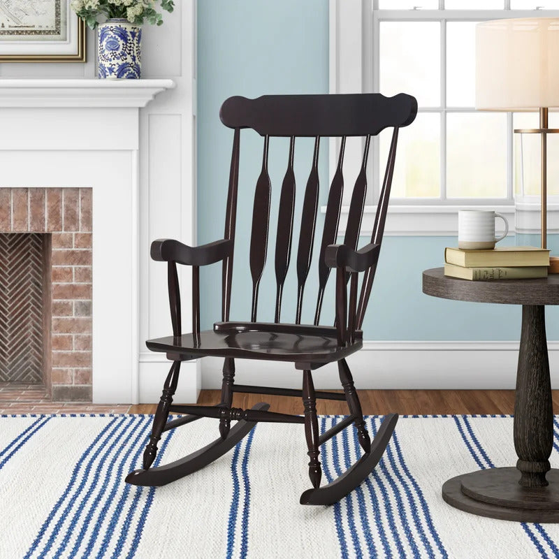 Rocking Chair: Solid Rubber Wood Rocking Chair