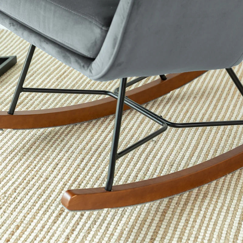 Rocking Chair: Tufted Velvet Rocking Chair