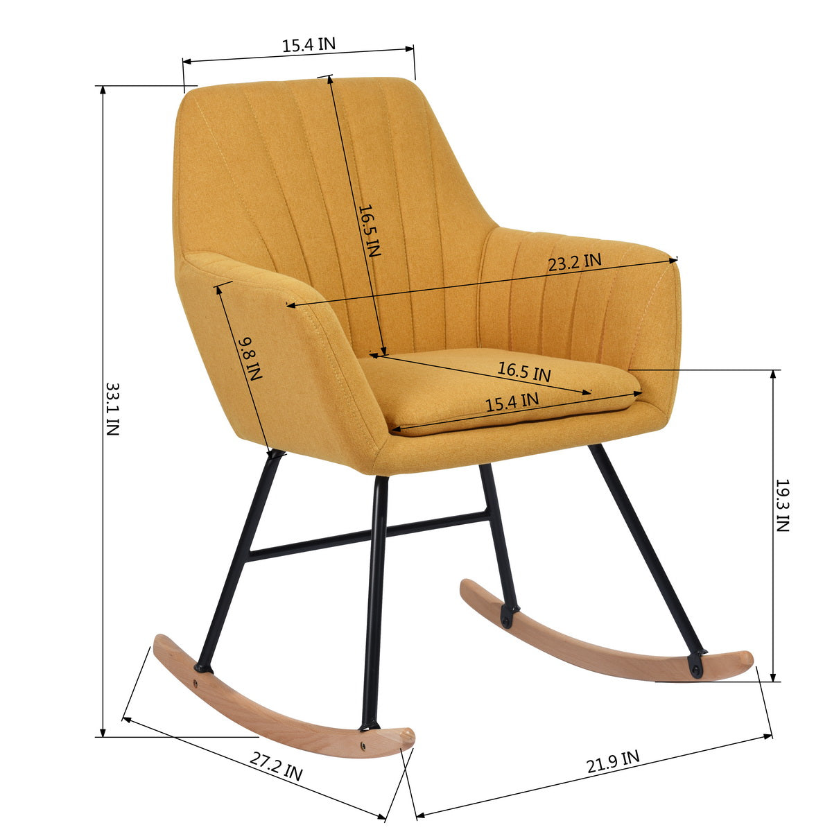 Rocking Chair: Upholstered Seat Rocking Chair