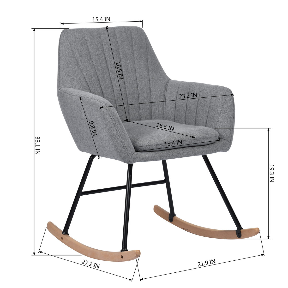 Rocking Chair: Upholstered Seat Rocking Chair