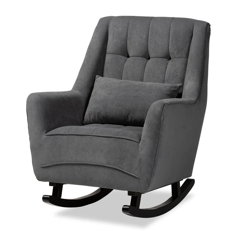 Rocking Chair: Upholstered Wood Rocking Chair