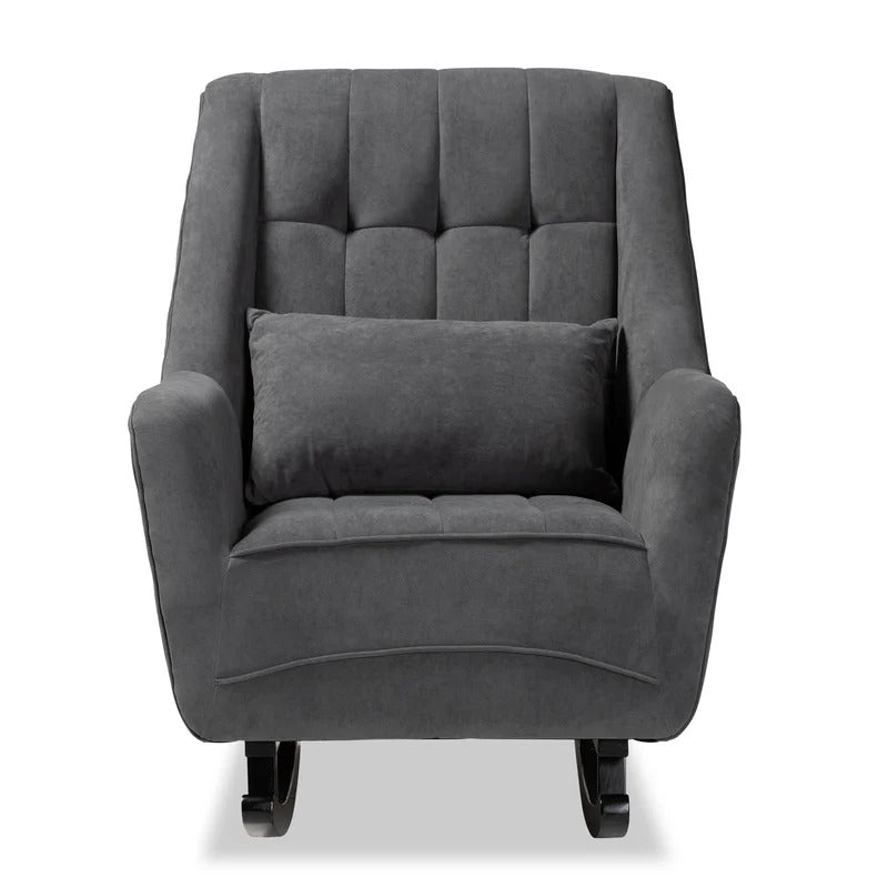 Rocking Chair: Upholstered Wood Rocking Chair