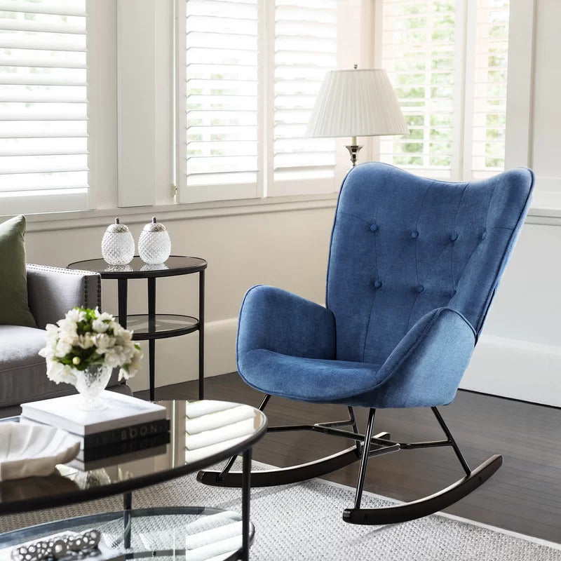 Rocking Chair: Velvet Fabric Rocking Chair