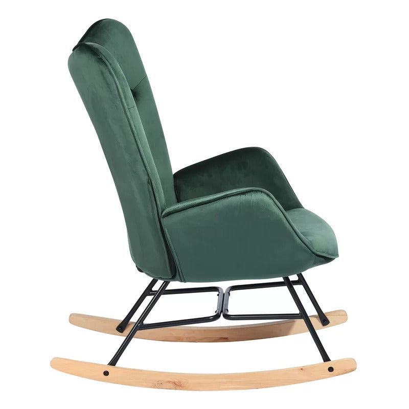 Rocking Chair: Velvet Fabric Rocking Chair