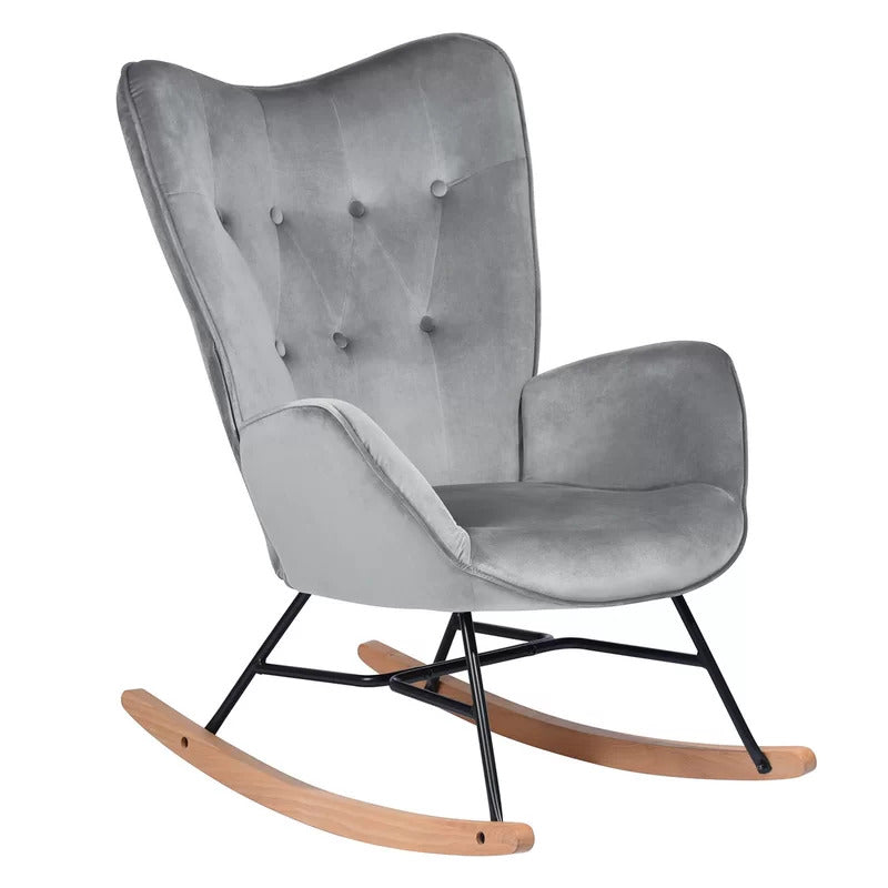 Rocking Chair: Velvet Fabric Rocking Chair