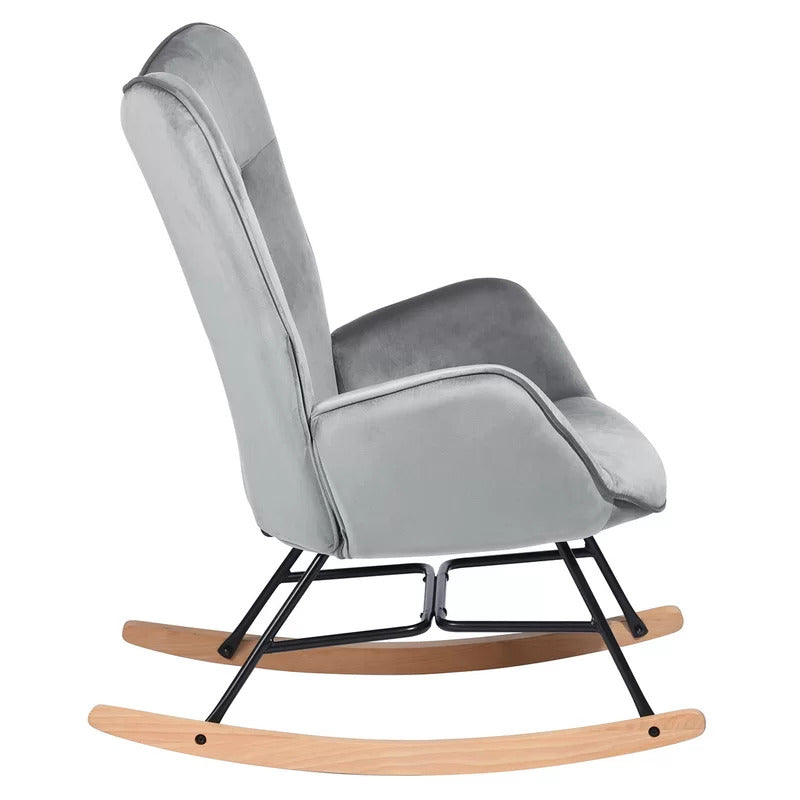 Rocking Chair: Velvet Fabric Rocking Chair