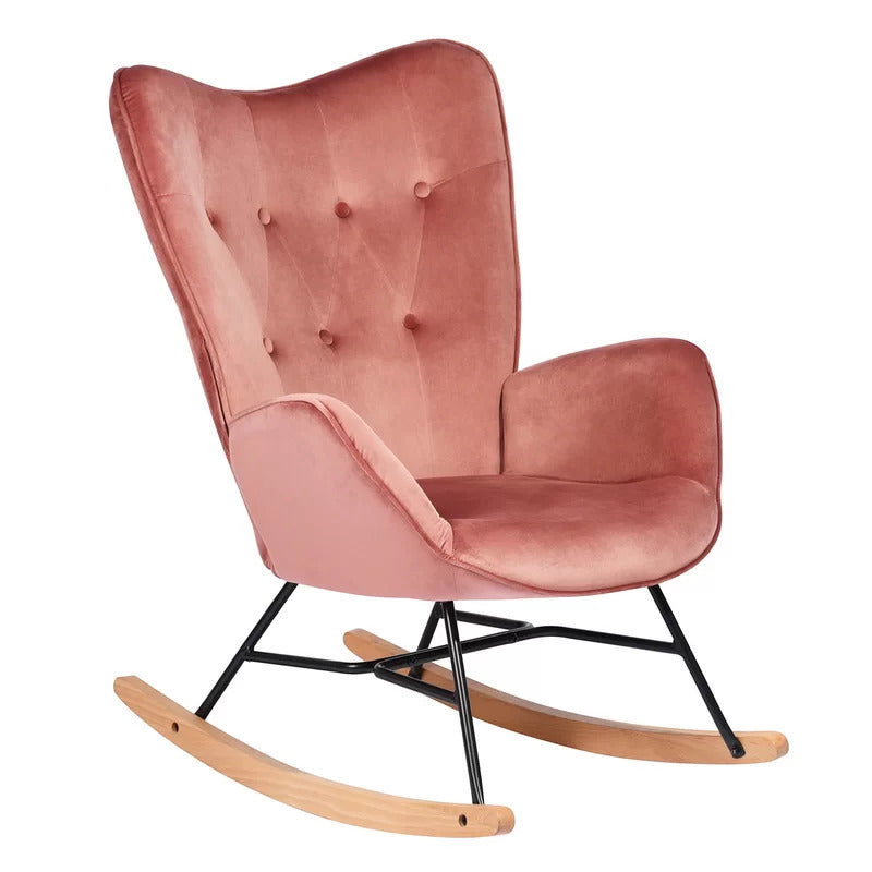 Rocking Chair: Velvet Fabric Rocking Chair