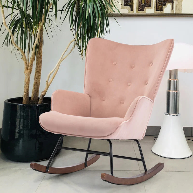 Rocking Chair: Velvet Fabric Rocking Chair