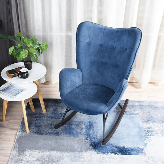 Rocking Chair: Velvet Fabric Rocking Chair