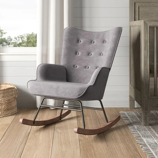 Rocking Chair: Velvet Fabric Rocking Chair