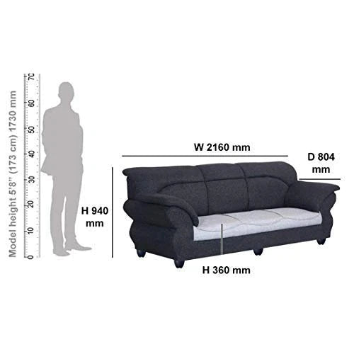5 Seater Sofa Set:- Romina King (3+1+1) Fabric Sofa Set