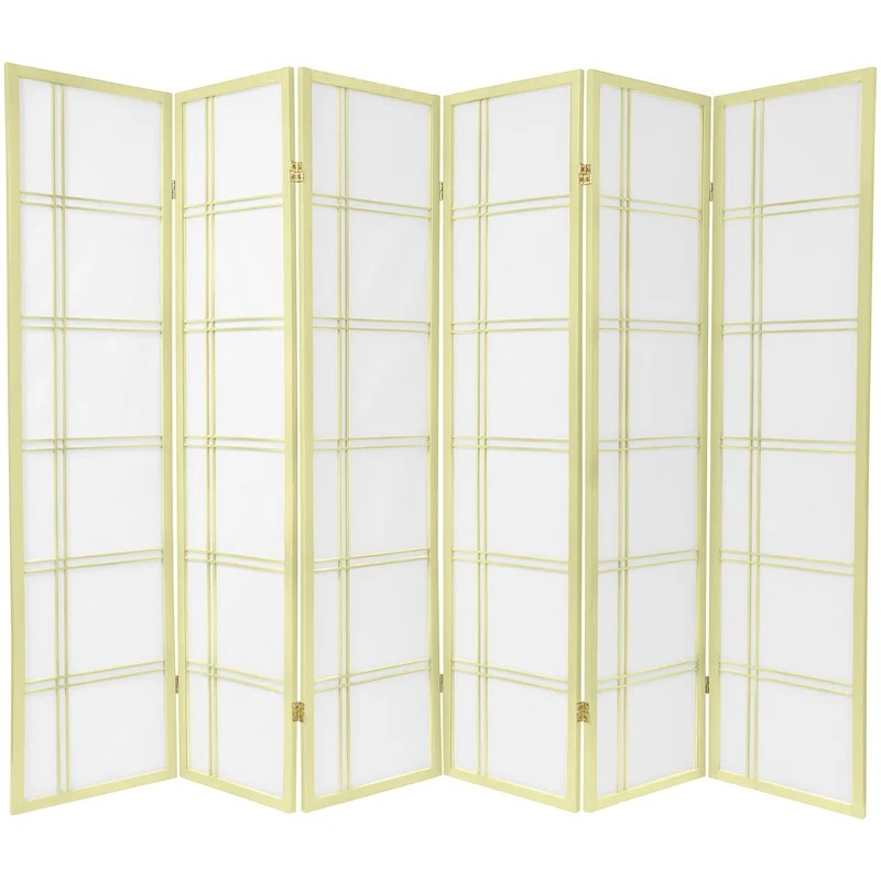 Room Dividers: 103.5'' W x 70'' H 6 - Panel Solid Wood Folding Room Divider