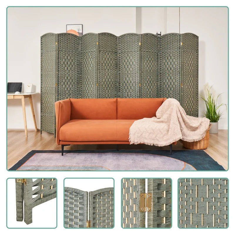 Room Dividers: 141.68'' W x 70.47'' H 8 - Panel Bamboo/Rattan Folding Room Divider