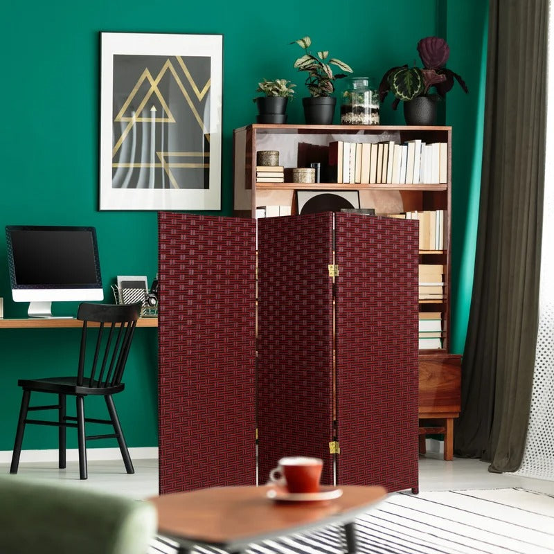 Room Dividers: 48'' W x 48'' H 3 - Panel Solid Wood Folding Room Divider