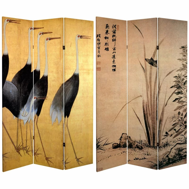 Room Dividers: 48'' W x 72'' H 3 - Panel Solid Wood Folding Room Divider