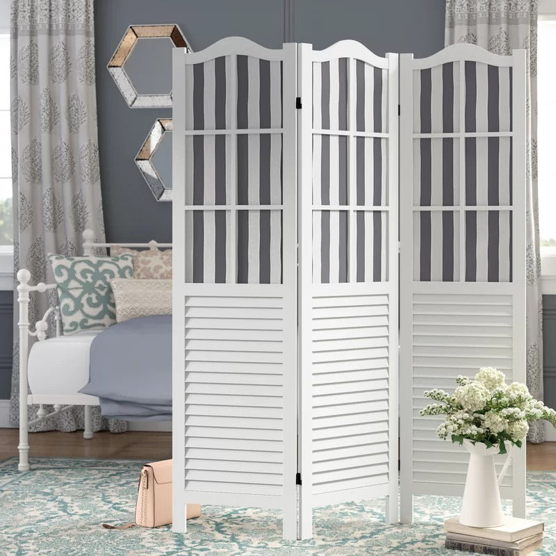 Room Dividers: 50'' W x 70'' H 3 - Panel Wood Folding Room Divider