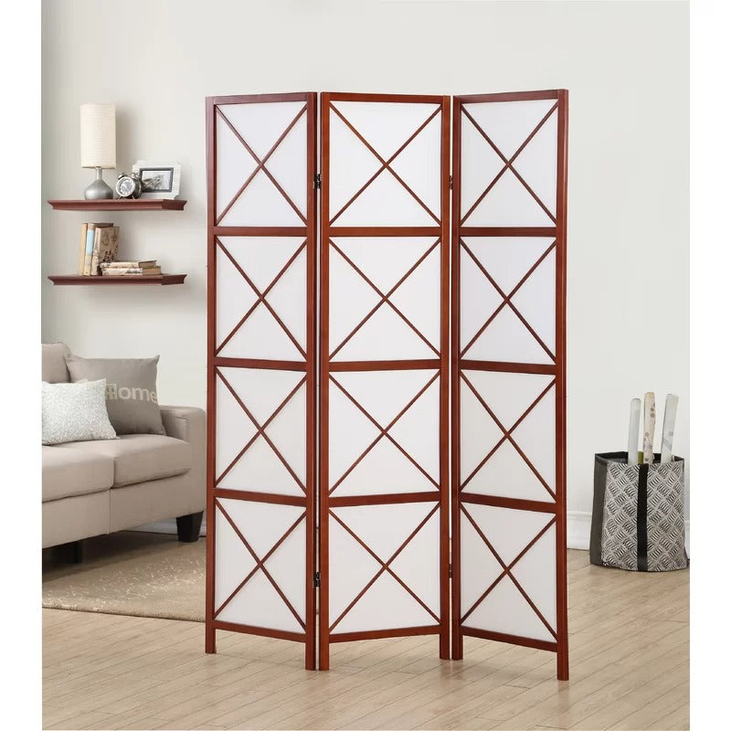 Room Dividers: 51'' W x 70.25'' H 3 - Panel Solid Wood Folding Room Divider
