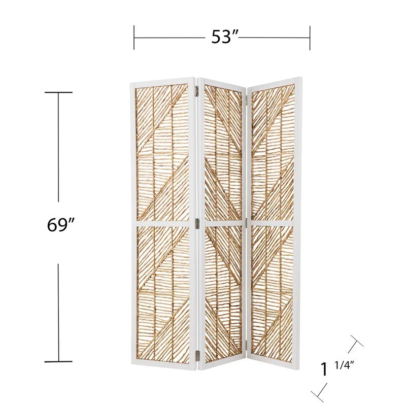 Room Dividers: 53'' W x 69'' H 3 - Panel Solid Wood Folding Room Divider