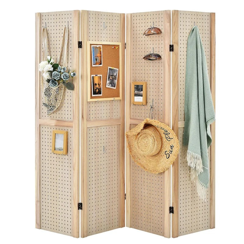 Room Dividers 61.5'' W x 60'' H 4 - Panel Folding Room Divider