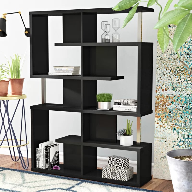 Room Dividers: 63.25'' H x 47.25'' W Geometric Bookcase