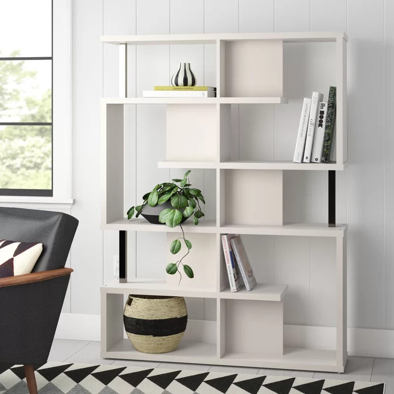 Room Dividers: 63.25'' H x 47.25'' W Geometric Bookcase