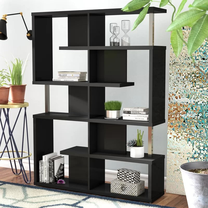 Room Dividers: 63.25'' H x 47.25'' W Geometric Bookcase