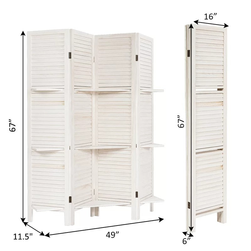 Room Dividers: 64'' W x 67'' H 4 - Panel Folding Room Divider