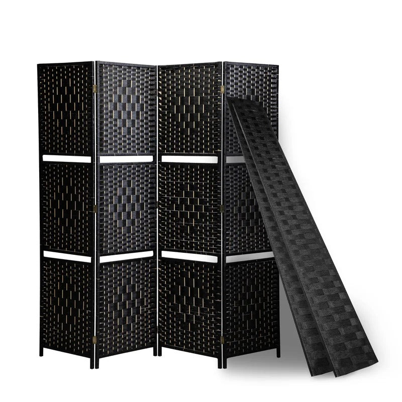 Room Dividers: 70.9'' W x 70.9'' H 4 - Panel Solid Wood Folding Room Divider