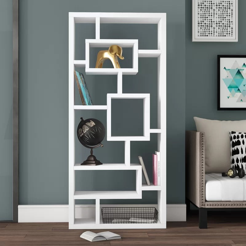 Room Dividers: 71'' H x 32'' W Geometric Bookcase