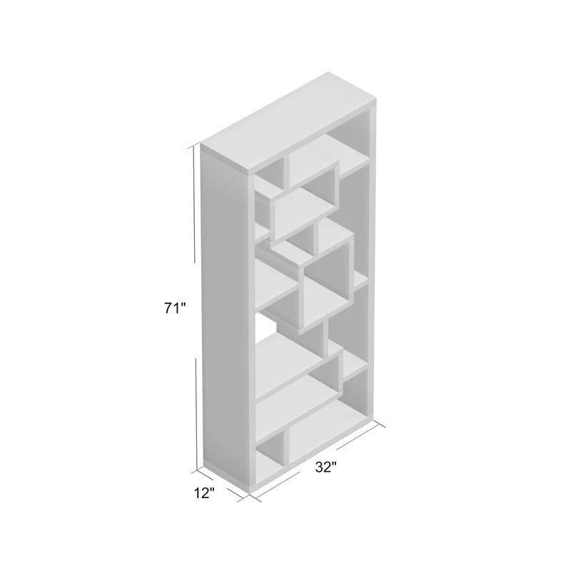 Room Dividers: 71'' H x 32'' W Geometric Bookcase