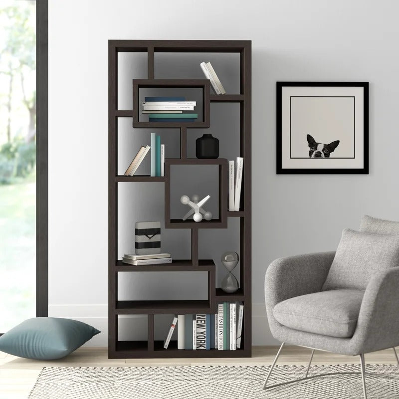 Room Dividers: 71'' H x 32'' W Geometric Bookcase