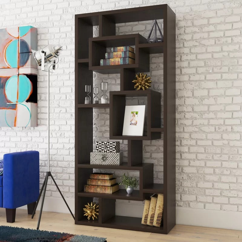 Room Dividers: 71'' H x 32'' W Geometric Bookcase