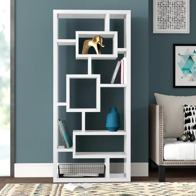 Room Dividers: 71'' H x 32'' W Geometric Bookcase
