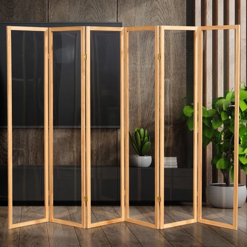 Room Dividers: 72'' H Solid Wood Folding Room Divider