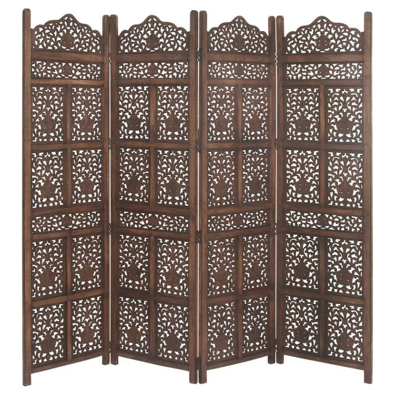 Room Dividers 80'' W x 72'' H 4 - Panel Wood Folding Room Divider