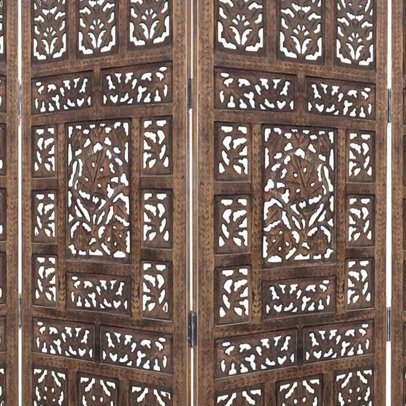 Room Dividers 80'' W x 72'' H 4 - Panel Wood Folding Room Divider