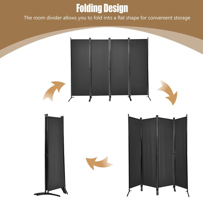 Room Dividers 88'' W x 68'' H 4 - Panel Folding Room Divider