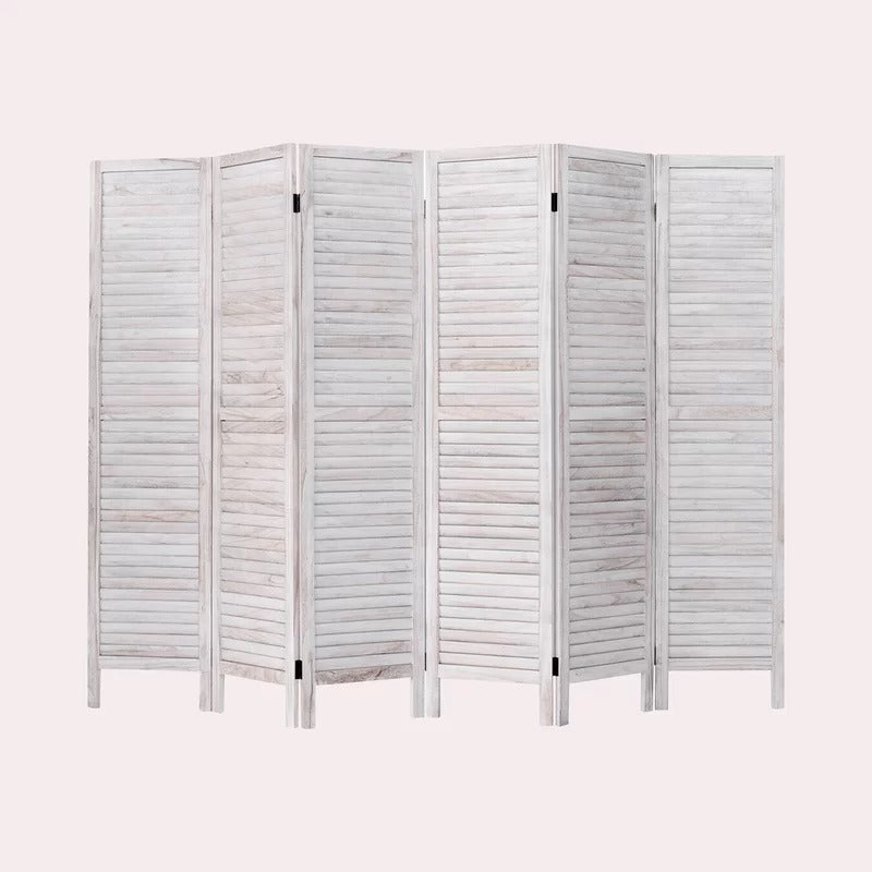 Room Dividers: 96'' W x 67'' H 6 - Panel Solid Wood Folding Room Divider