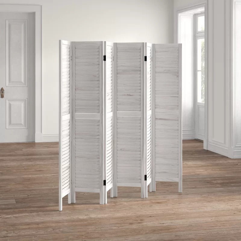 Room Dividers: 96'' W x 67'' H 6 - Panel Solid Wood Folding Room Divider
