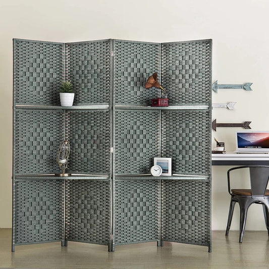 Room Dividers Modern Grey 4-Panel Room Divider