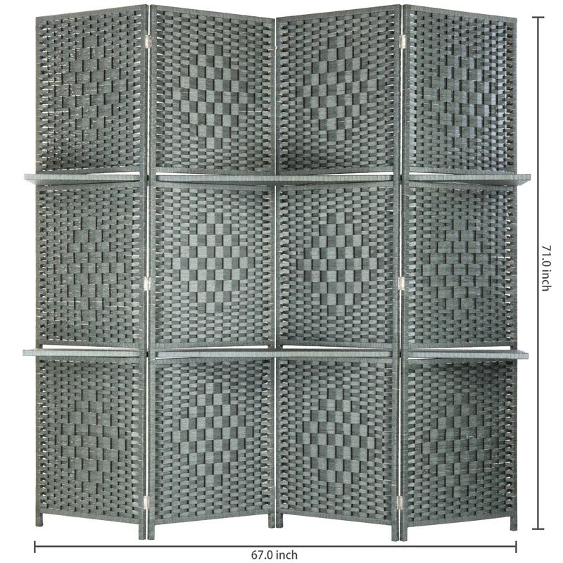 Room Dividers Modern Grey 4-Panel Room Divider