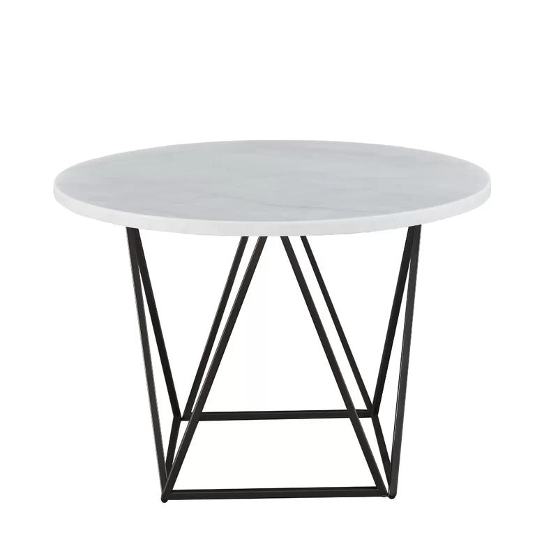 Round Dining Table: 44'' Marble Iron Dining Table