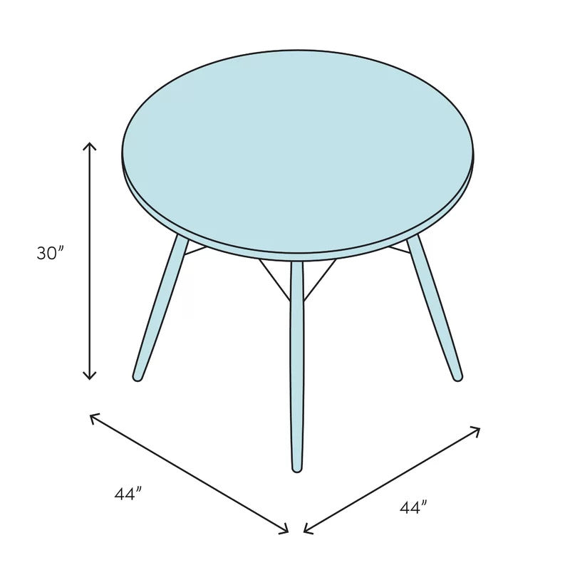 Round Dining Table: 44'' Solid Wood Dining Table