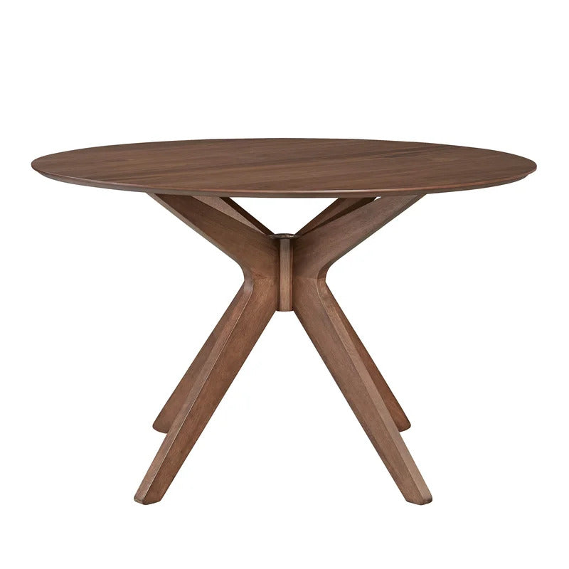 Round Dining Table: 47'' Solid Wood Pedestal Dining Table