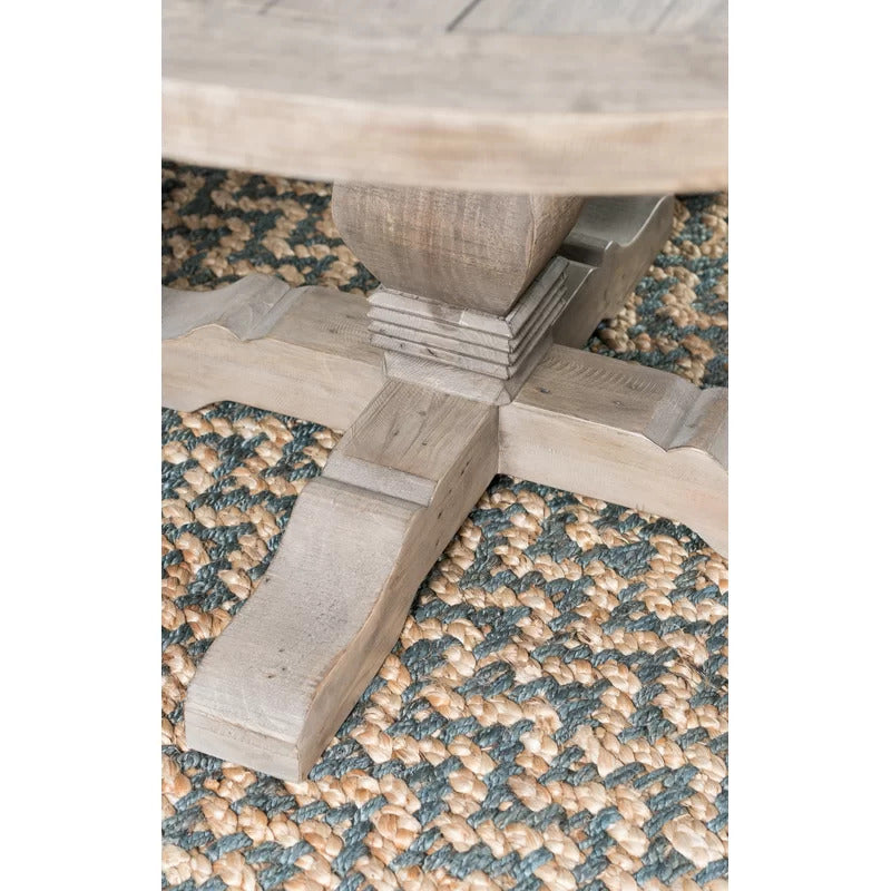 Round Dining Table: 55'' Pine Solid Wood Dining Table