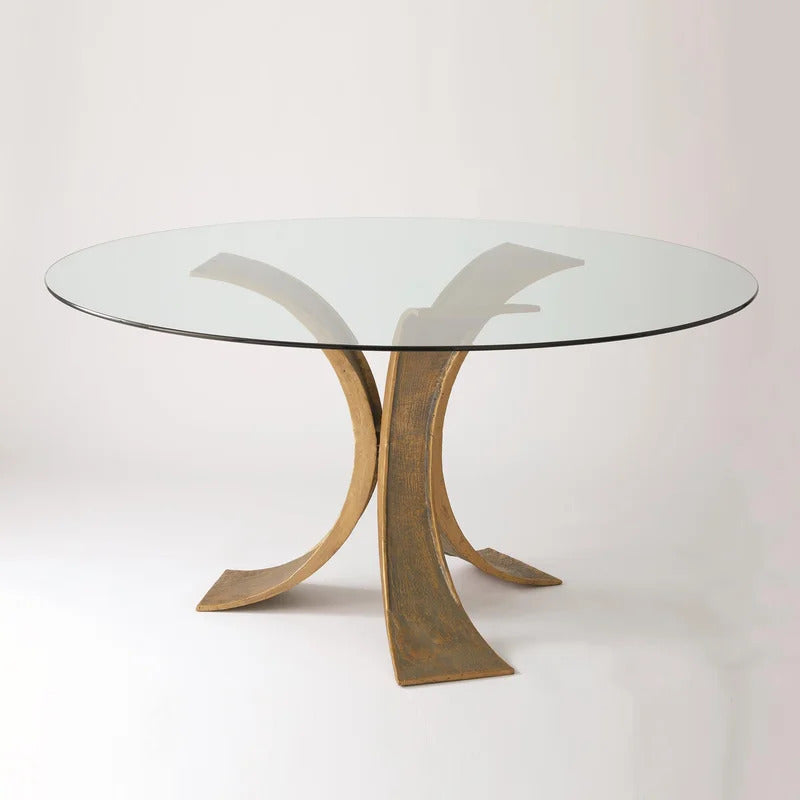 Round Dining Table: Iron Pedestal Dining Table