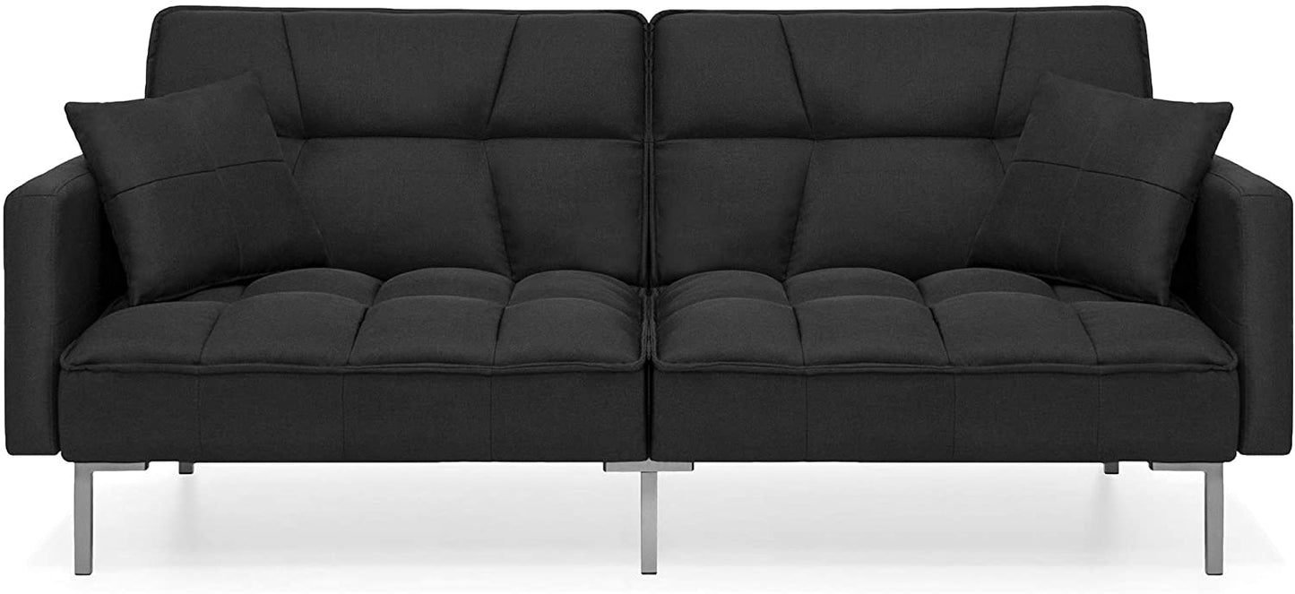 SOFA CUM BED Convertible Linen Fabric Futon Sofa Furniture for Living Room-