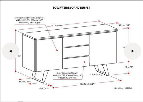 Buffet Table: DEEN Oak Buffet