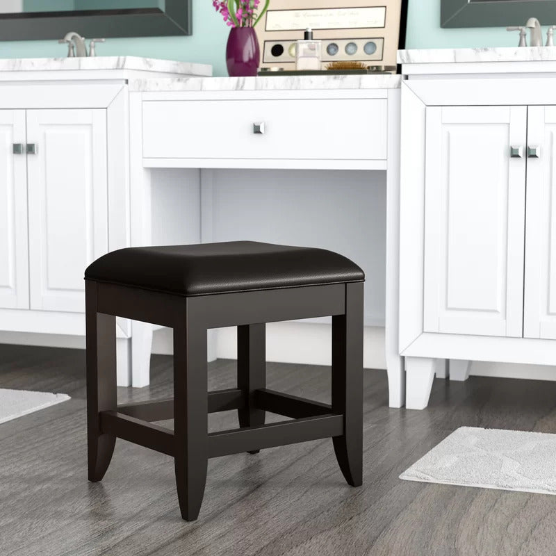 Seating Stool: Black Vanity Stool