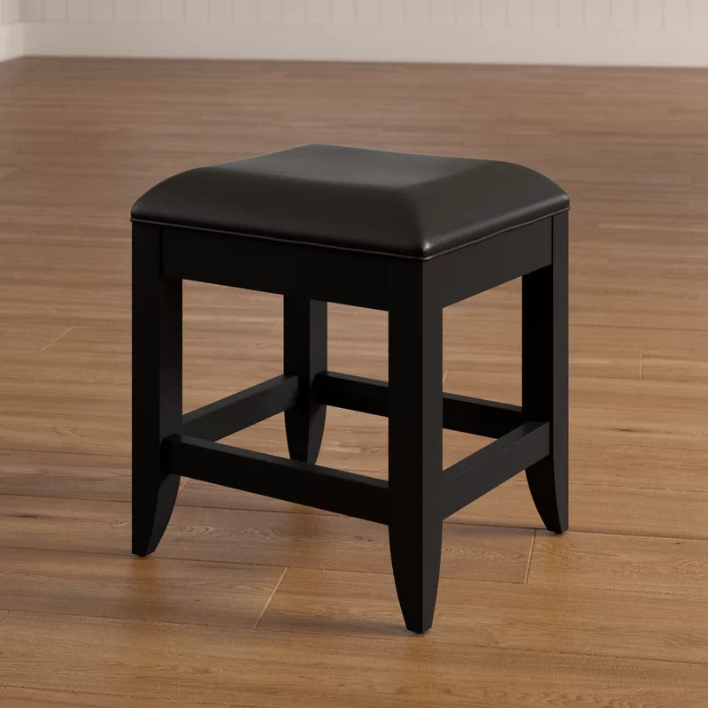Seating Stool: Black Vanity Stool